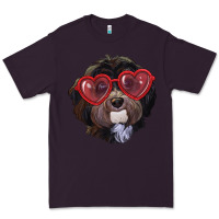 Plum havanese dog with love glasses Premium Tee - RanaPortraitStore