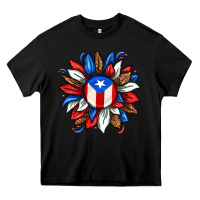 Black puerto rico sunflower Heavy Core Tee - texasbilliewilder
