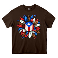 Chocolate Brown puerto rico sunflower Heavy Core Tee - texasbilliewilder