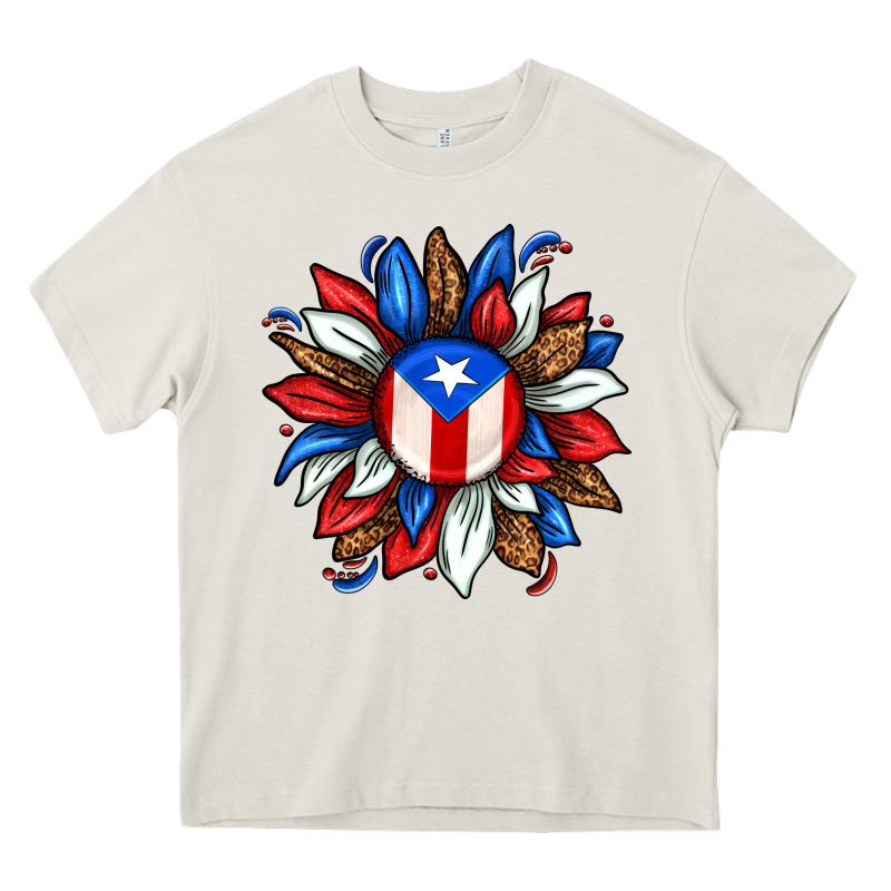 Puerto Rico Sunflower Heavy Core Tee by texasbilliewilder | Teevron