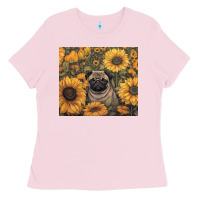 Bubblegum Pink pug Ladies Tee - Unal Design