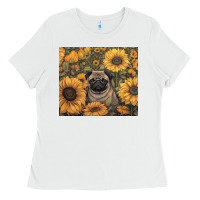 White pug Ladies Tee - Unal Design