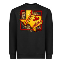 Black leopard softball texas map Heavyweight Sweatshirt - Jasminsmagicworld