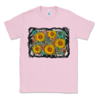 Bubblegum Pink leather sunflower background Classic Tee - AdoDesignShop