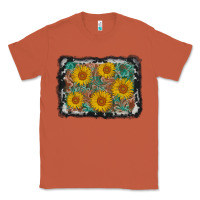 Copper leather sunflower background Classic Tee - AdoDesignShop