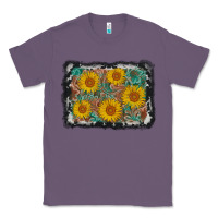 Lavender leather sunflower background Classic Tee - AdoDesignShop