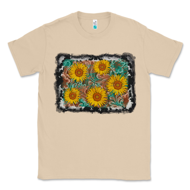 Leather Sunflower Background Classic Tee by AdoDesignShop | Teevron