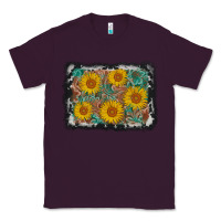 Plum leather sunflower background Classic Tee - AdoDesignShop