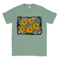 Sage leather sunflower background Classic Tee - AdoDesignShop