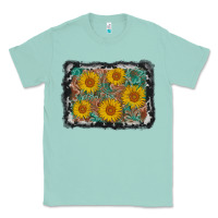 Seafoam leather sunflower background Classic Tee - AdoDesignShop