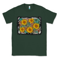 Sports Green leather sunflower background Classic Tee - AdoDesignShop