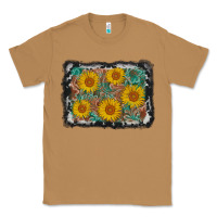 Toasted Coconut leather sunflower background Classic Tee - AdoDesignShop