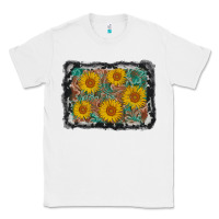 White leather sunflower background Classic Tee - AdoDesignShop