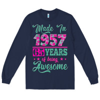 Navy made in 1957, 65 years of being awesome kopya Long Sleeve Tee - Jasminsmagicworld