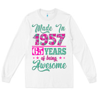 White made in 1957, 65 years of being awesome kopya Long Sleeve Tee - Jasminsmagicworld