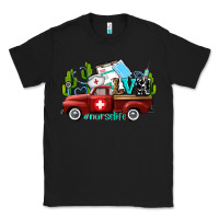 Black lvn nurse truck with cactus and sunflowers Classic Tee - AdoDesignShop