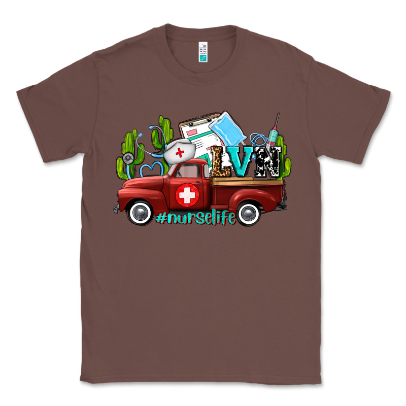 Lvn Nurse Truck With Cactus And Sunflowers Classic Tee by AdoDesignShop | Teevron