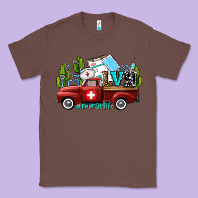 Lvn Nurse Truck With Cactus And Sunflowers Classic Tee Designed By Adodesignshop