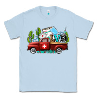Dusty Blue lvn nurse truck with cactus and sunflowers Classic Tee - AdoDesignShop