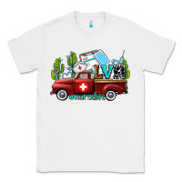 White lvn nurse truck with cactus and sunflowers Classic Tee - AdoDesignShop