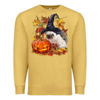 Antique Gold Halloween Hedgehog Premium Sweatshirt - LillyAllenDesigns