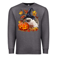 Charcoal Heather Halloween Hedgehog Premium Sweatshirt - LillyAllenDesigns