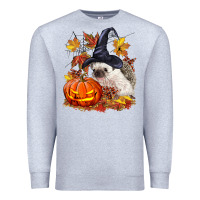 Heather Grey Halloween Hedgehog Premium Sweatshirt - LillyAllenDesigns