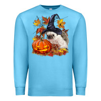 Ocean Blue Halloween Hedgehog Premium Sweatshirt - LillyAllenDesigns