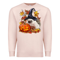 Pale Pink Halloween Hedgehog Premium Sweatshirt - LillyAllenDesigns