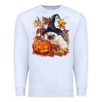White Halloween Hedgehog Premium Sweatshirt - LillyAllenDesigns