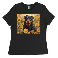 Black rotweiler Ladies Tee - Unal Design
