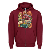 Burgundy country cassette tapes Zipper Hoodie - MaliasSmallBusiness