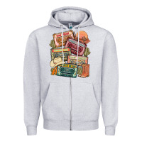 Heather Grey country cassette tapes Zipper Hoodie - MaliasSmallBusiness
