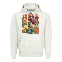 Oatmeal Heather country cassette tapes Zipper Hoodie - MaliasSmallBusiness