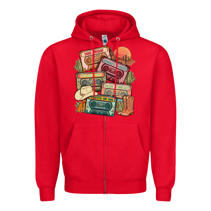 Country Cassette Tapes Zipper Hoodie by MaliasSmallBusiness | Teevron