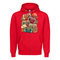 Red country cassette tapes Zipper Hoodie - MaliasSmallBusiness