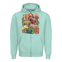 Seafoam country cassette tapes Zipper Hoodie - MaliasSmallBusiness