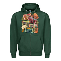 Sports Green country cassette tapes Zipper Hoodie - MaliasSmallBusiness