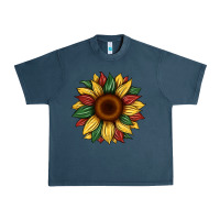 Midnight Navy juneteenth sunflower Urban Heavy Tee - Artiststas