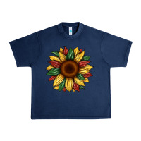Navy juneteenth sunflower Urban Heavy Tee - Artiststas