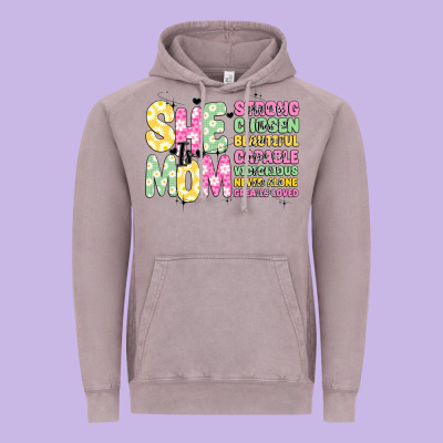 She Is Mom Vintage Hoodie Designed By Jahusdesignshop