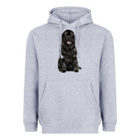 Heather Grey newfoundland dog Heavyweight Hoodie - LillyAllenDesigns