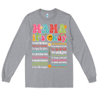 Heather Grey mama its okay Long Sleeve Tee - JahusDesignShop