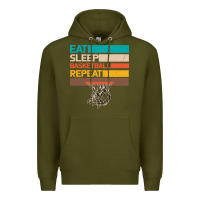 Army Green Eat Sleep Basketball Repeat Premium Hoodie - Bettercallsaul