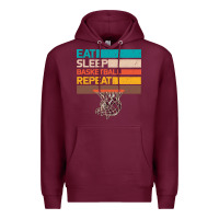 Burgundy Eat Sleep Basketball Repeat Premium Hoodie - Bettercallsaul