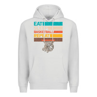 Dove Grey Eat Sleep Basketball Repeat Premium Hoodie - Bettercallsaul