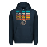 Navy Eat Sleep Basketball Repeat Premium Hoodie - Bettercallsaul