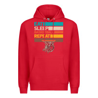 Red Eat Sleep Basketball Repeat Premium Hoodie - Bettercallsaul