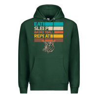 Sports Green Eat Sleep Basketball Repeat Premium Hoodie - Bettercallsaul