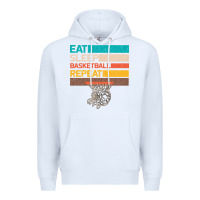 White Eat Sleep Basketball Repeat Premium Hoodie - Bettercallsaul